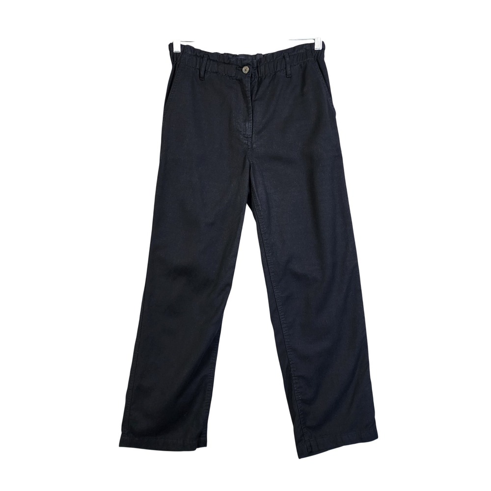 Gap Womens Black High Waisted Elastic Waist Straight Leg Pants Size Medium